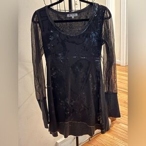 Elegant Black Lace Long Sleeve Dress